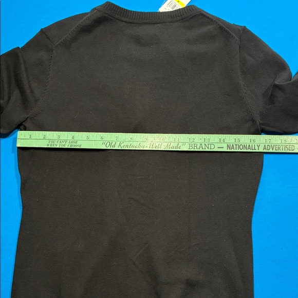 Van Heusen Black Knit Button-Up 100% Cotton Sweater NWT - Picture 8 of 12